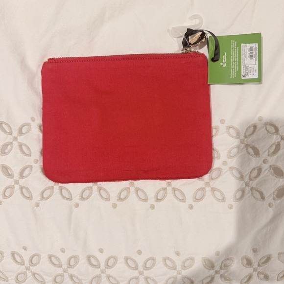 Kate Spade NWT Red Beaded “Going to Target” Zip Pouch 6x8 - Picture 2 of 2